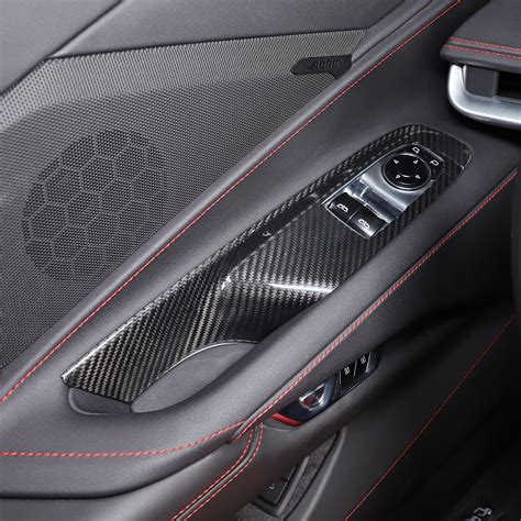 Carbon Fiber Window Lift Switch Panel Cover Trim For Corvette C8 Coupe 2020 2023 Ebay