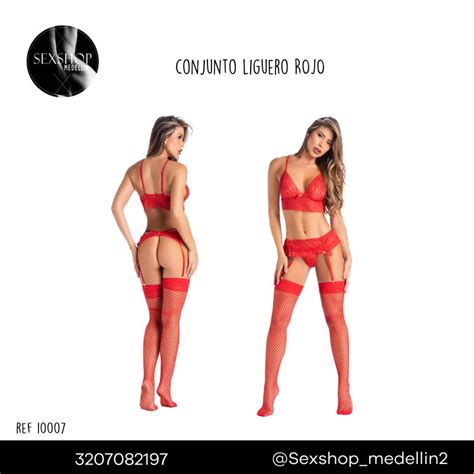 Conjunto Liguero Rojo Medellín Sex Shop