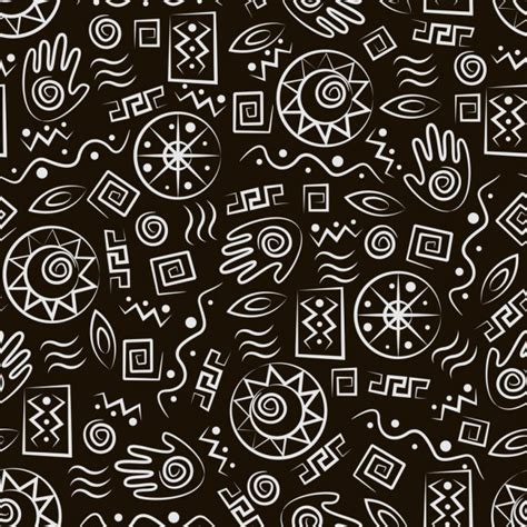 Abstract tribal paintings | Tribal art. Seamless pattern with abstract ...