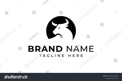 Bull Buffalo Head Icon Logo Template Stock Vector Royalty Free