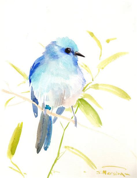 Mountain Bluebird Original Watercolor Painting 12 X 9 In Etsy