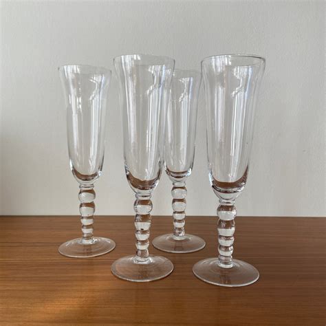 Set Van Vintage Champagneglazen Fl Tes Met Bewerkte Steel Blijft Mooi