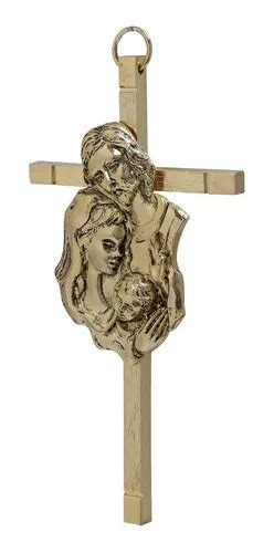 Cruz Sagrada Familia Cristo Crucifijo Ba O Oro Pz Sfc