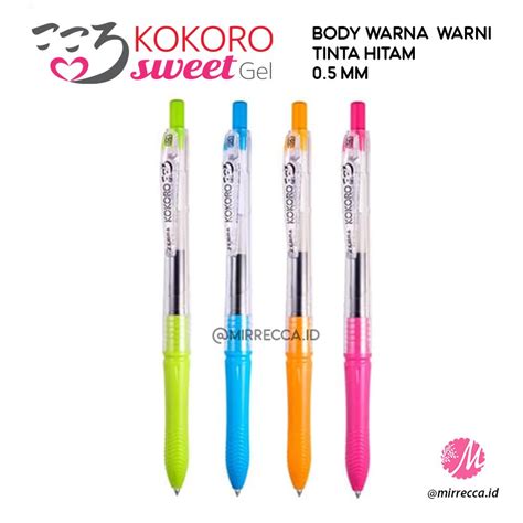 Jual Zebra Kokoro Sweet Mm Black Gel Ink Pen Mixed Body Colors