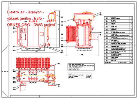 Elektrik Alt Istasyon Y Ksek Gerilim Trafo Dwg Projesi Autocad