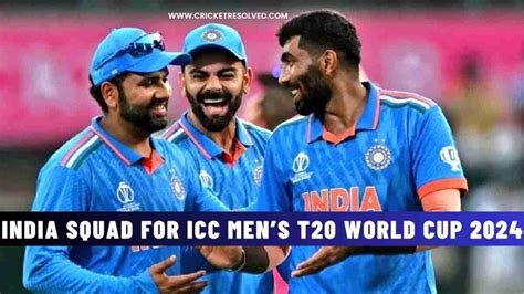 India Squad For Icc Mens T World Cup Cricket Resolved