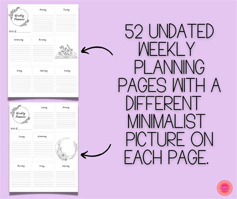 Undated Digital Planner Goodnotes Minimalist Weekly Planner Etsy