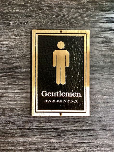 Ladies And Gentlemen Restroom Sign Set Door Or Wall Sign Etsy