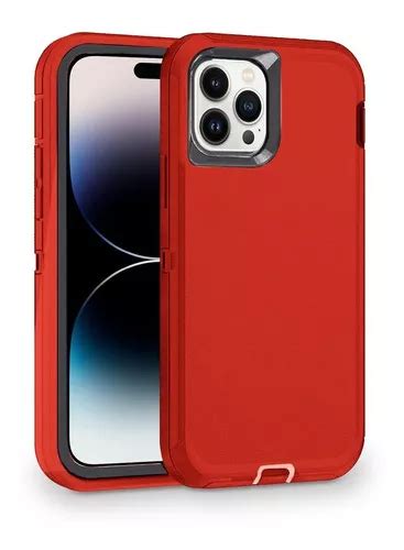 Funda Para iPhone Protección Militar Tres Piezas Antishock Color Rojo