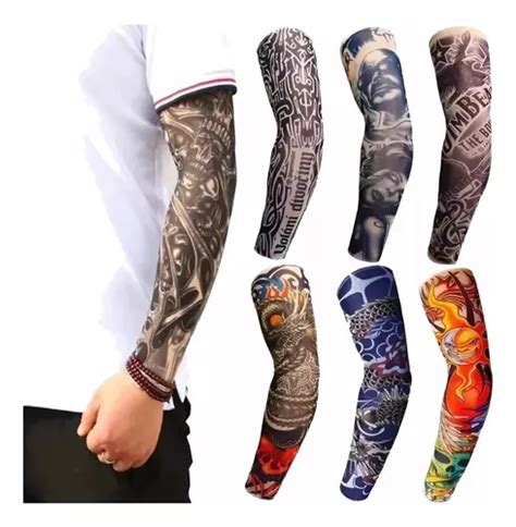 12 Pares Manguito 24 Mangas Tatuagem Falsa Tattoo Fake Moto