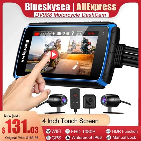 Blueskysea Dv Motosiklet Kamera Tam Dokunmatik Ekran Wifi Gps