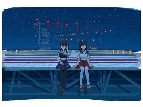 Kaga And Akagi Kantai Collection Drawn By Shijukara Great Tit