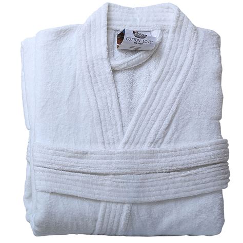 New 100 Egyptian Cotton Dressing Gown Shawl Towelling Bath Robe Terry