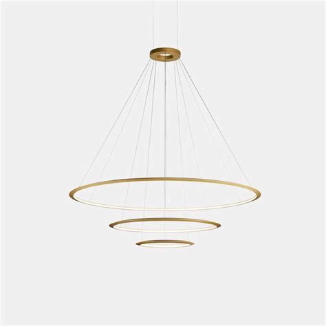 Люстра Circular Inward Light 3 кольца золотая ø3000 ø2000 ø1200 от Leds ...