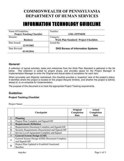 Project Requirement Checklist 10 Examples Format Pdf Tips