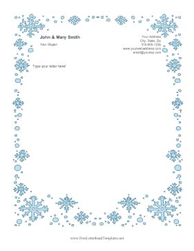 Free Snowflake Border Template