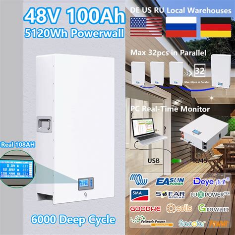 48v Powerwall 51 2v 100ah 200ah 5 12kw 10 24kw Lifepo4 Batterie 6000