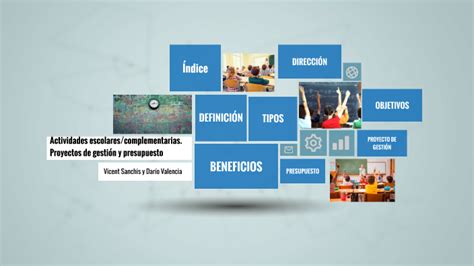 Actividades escolares complementarias Proyectos de gestión y