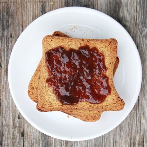 Round toast with jam stock image. Image of circle, golden - 22635231