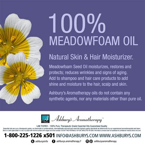 Meadowfoam Carrier Oil Natural Skin Hair Moisturizer Meadowfoam