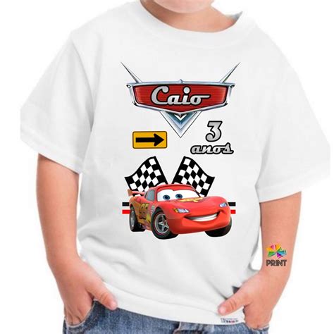 Camiseta Aniversário Carros Disney RELÂMPAGO MCQUEEN Personalizada