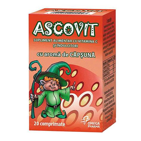 Ascovit Cu Aroma De Capsuni Mg Comprimate Omega Pharma Pret