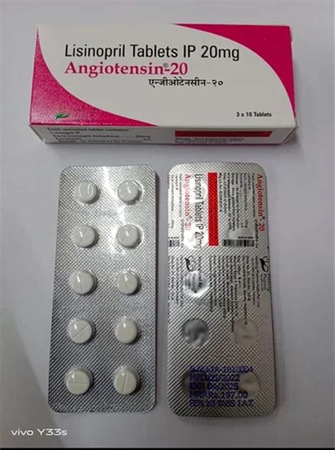 Lisinopril Tablets 20 Mg At Rs 197stripe Lisinopril Tablet In Surat