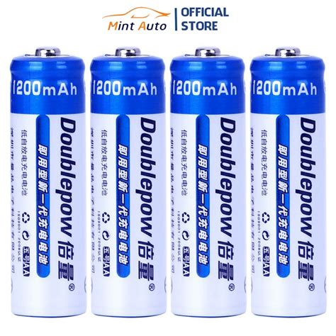 4 Viên pin sạc Doublepow AA 1200mAh điện áp 1 2V sạc lại nhiều lần hàng