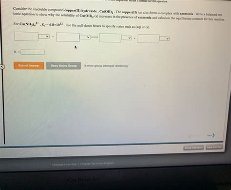 Solved Consider The Insoluble Compound Copper Ii Hydroxide