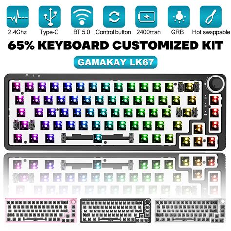 Gamakay Lk Keyboard Diy Kit Triple Mode Connection Rgb Backlit Hot Swap Nkro Rgb Side Light
