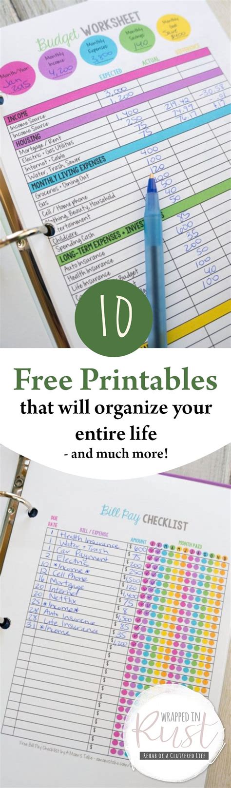 Free Printables Organization 