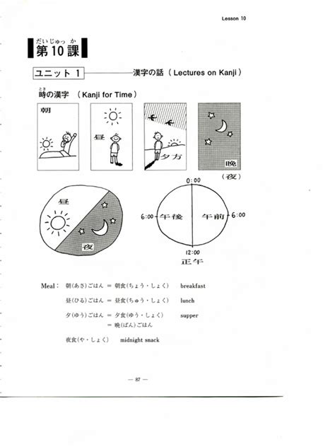 Kanji For Time Pdf Lunch Meal