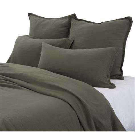 Muslin Olive Green Duvet Cover