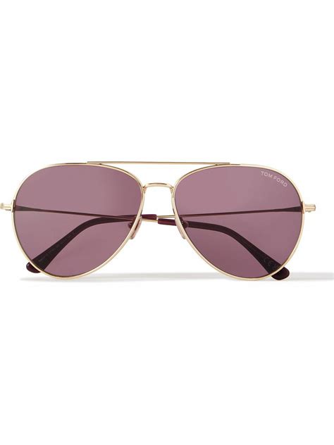 Tom Ford Aviator Style Gold Tone Sunglasses Tom Ford