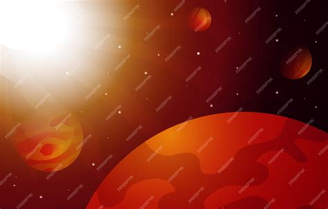 Premium Vector Bright Sun Planet Star Sky Space Universe Exploration