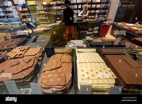 Various Types Of Chocolate For Sale At A Frischschoggi Shop In Zurich