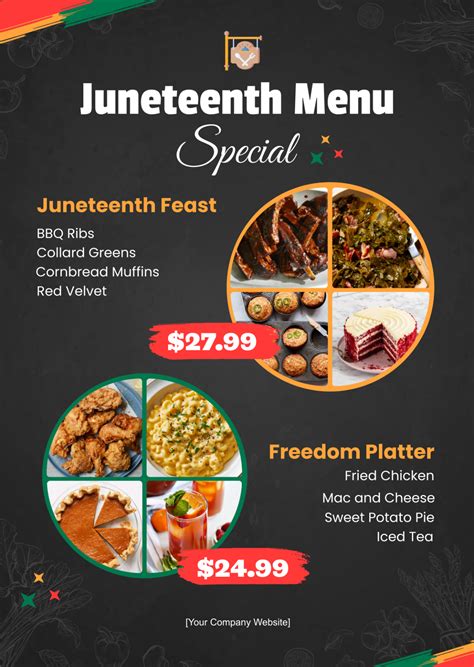 Free Juneteenth Menu Template Edit Online And Download