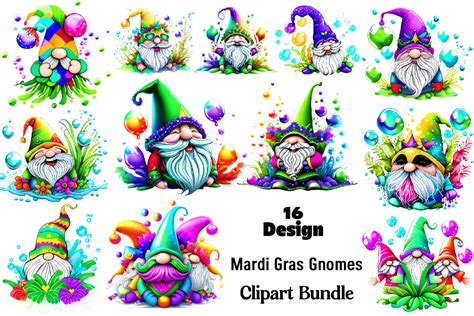 Mardi Gras Gnomes Clipart Bundle Graphic By Bundle Creative Fabrica