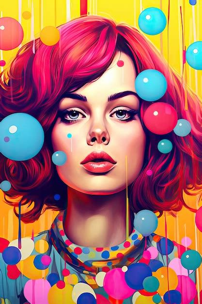 Premium AI Image | Girls in sixties retro design photo and graphics colorful fictional character ...