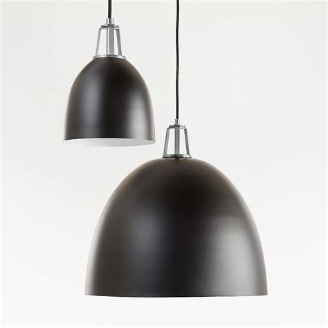 Maddox Large Black Dome Pendant Light With Brass Socket Crate And Barrel Canada