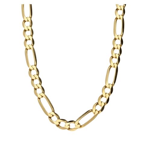 Men S Ct Yellow Gold Figaro Chain Miltons Diamonds