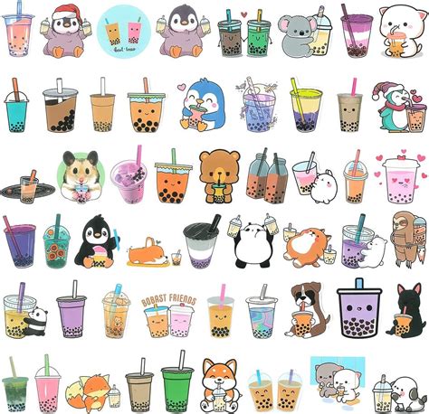 100 Boba Milk Tea Vinyl Stickers Boba Stickers Pearl Milk Tea - Etsy