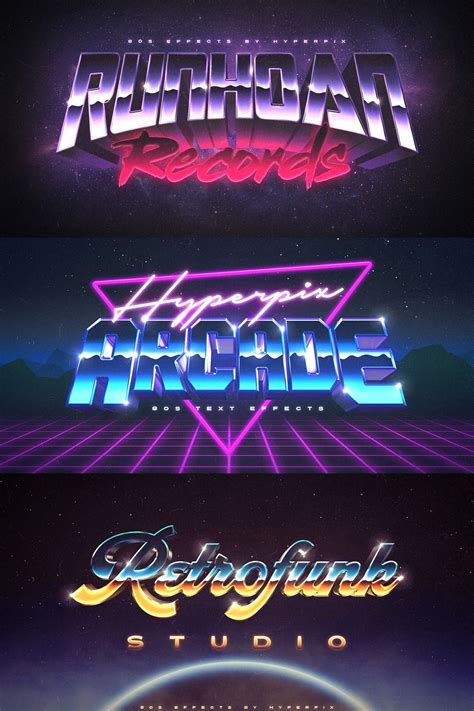 80s Text And Logo Effects Vol4 Graphic Design Typography Hand