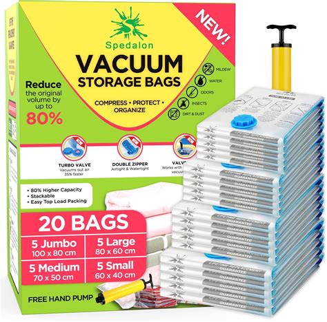 AUSELECT Vacuum Storage Bags 30 Pack Space Saver Compression Sealer