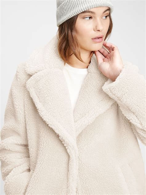 Ivory Size M Sherpa Teddy Jacket Gap Teddy Jacket Fashion Coats For Women