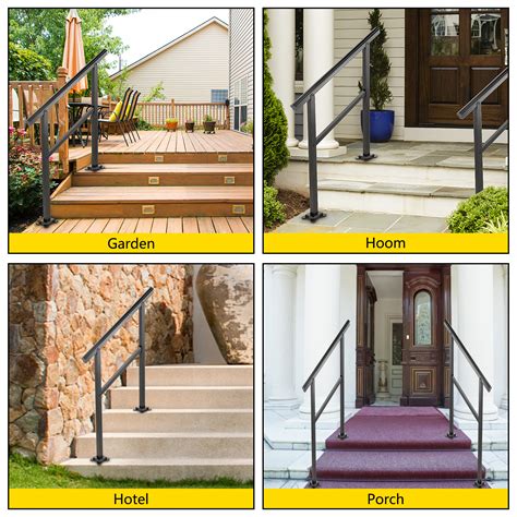 Vevor Vevor Outdoor Handrail 165lbs Load Handrail Outdoor Stairs Aluminum Stair Handrail 36 X 35