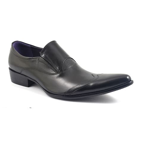 Buy Mens Black Pointed Slip On Shoes Gucinari Style