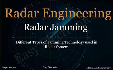 Radar Jamming | What are type of Radar Jamming? - Easy Electronics