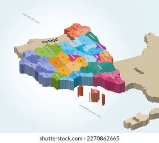 Spain Autonomous Communities Provinces Isometric Map Stock Vector (Royalty Free) 2270862665 ...