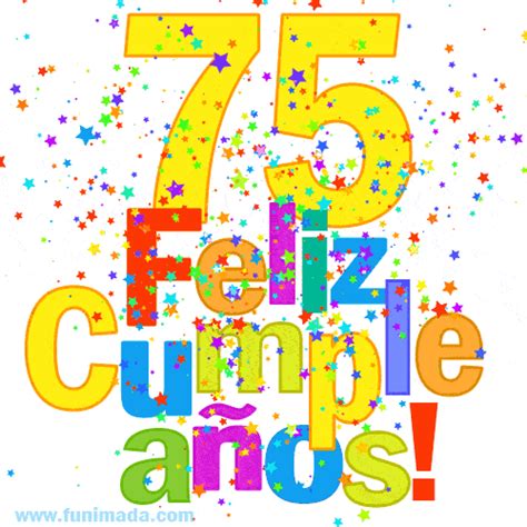 Imagen  Festiva Y Colorida De Feliz Cumpleaños Número 75